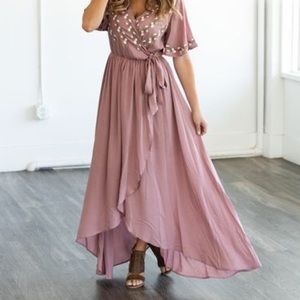 Wren & Ivory Damara Faux Wrap in Mauve (Maternity)